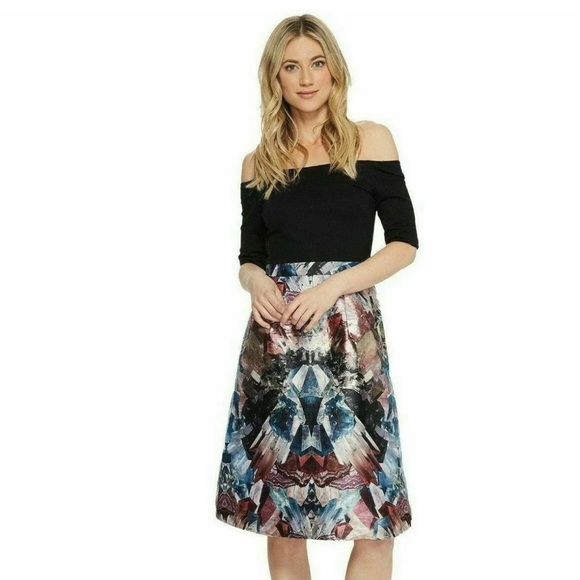 Ted Baker Keris Metallic Tulip Fit & Flare Dress - Picture 8 of 8